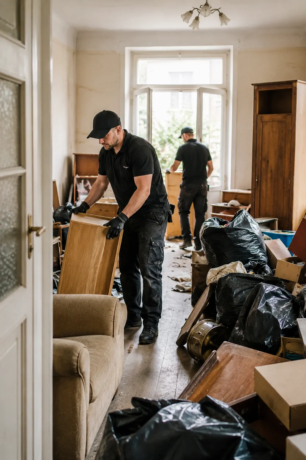Mitarbeiter von All in 1 Entrümpelungen bei einer professionellen Räumung